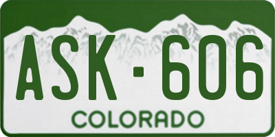 CO license plate ASK606
