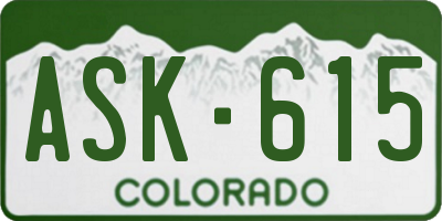 CO license plate ASK615
