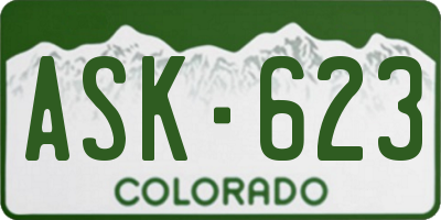 CO license plate ASK623
