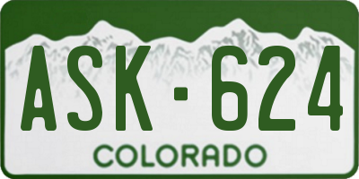 CO license plate ASK624