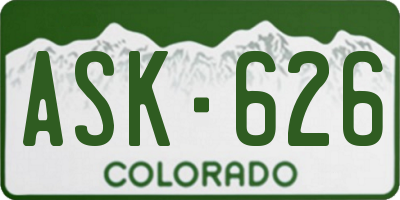 CO license plate ASK626