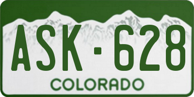 CO license plate ASK628