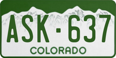 CO license plate ASK637