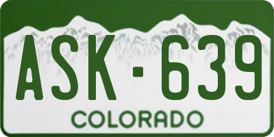 CO license plate ASK639