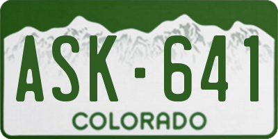 CO license plate ASK641