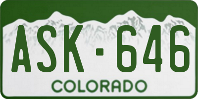 CO license plate ASK646