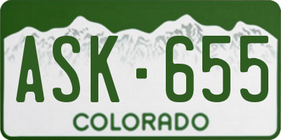 CO license plate ASK655