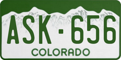 CO license plate ASK656