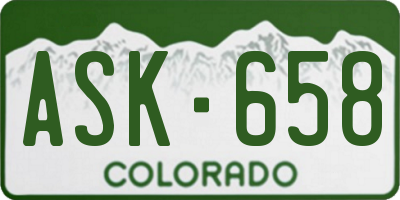 CO license plate ASK658