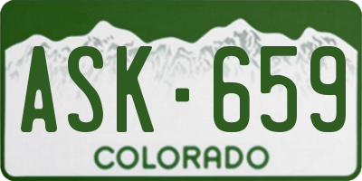 CO license plate ASK659