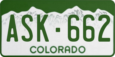 CO license plate ASK662