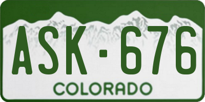CO license plate ASK676