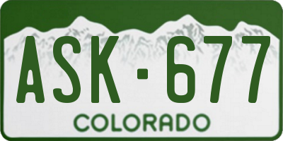 CO license plate ASK677