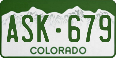 CO license plate ASK679