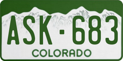 CO license plate ASK683