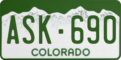 CO license plate ASK690