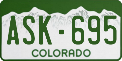 CO license plate ASK695