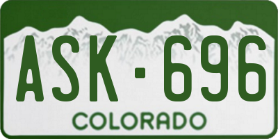 CO license plate ASK696
