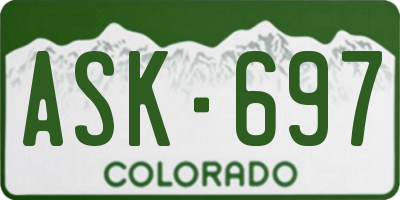 CO license plate ASK697