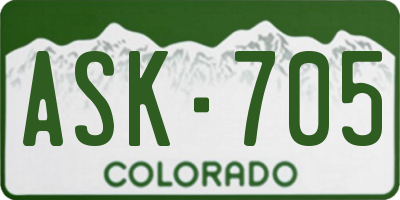 CO license plate ASK705