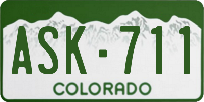 CO license plate ASK711