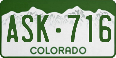 CO license plate ASK716