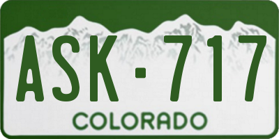 CO license plate ASK717