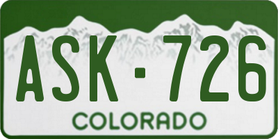 CO license plate ASK726