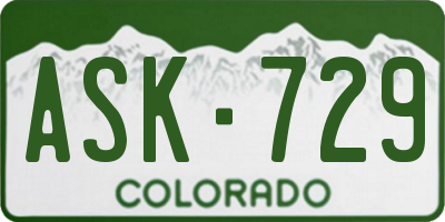 CO license plate ASK729