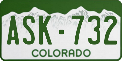 CO license plate ASK732