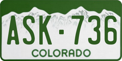 CO license plate ASK736