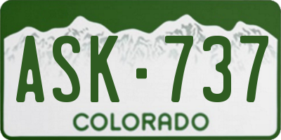 CO license plate ASK737