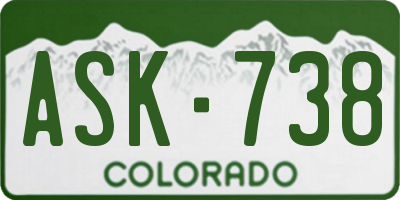 CO license plate ASK738