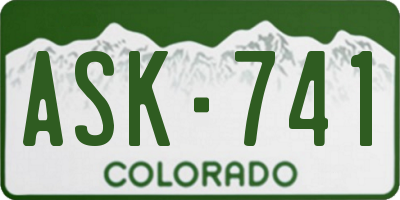 CO license plate ASK741