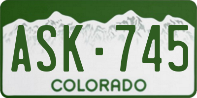 CO license plate ASK745