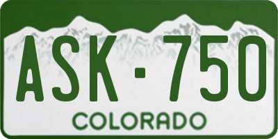 CO license plate ASK750