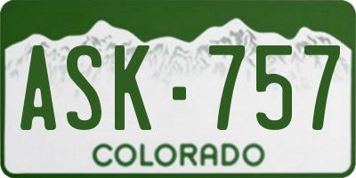 CO license plate ASK757