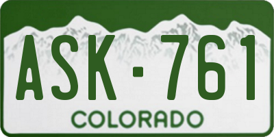 CO license plate ASK761