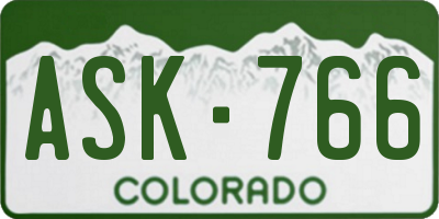 CO license plate ASK766