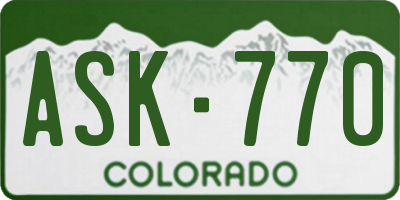 CO license plate ASK770