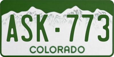 CO license plate ASK773