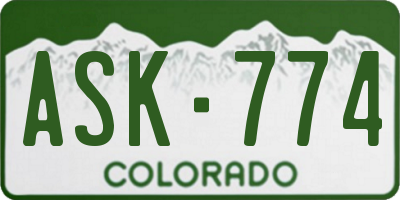 CO license plate ASK774
