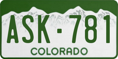 CO license plate ASK781