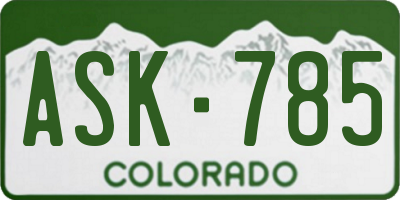 CO license plate ASK785