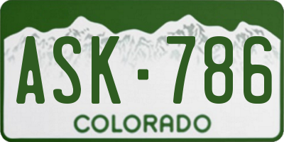 CO license plate ASK786
