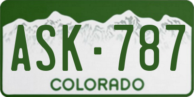 CO license plate ASK787