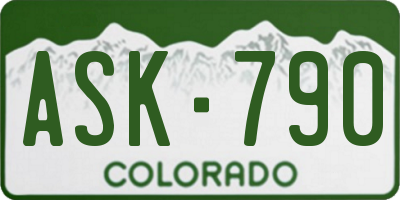 CO license plate ASK790