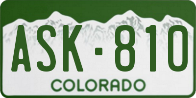 CO license plate ASK810