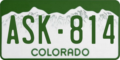 CO license plate ASK814