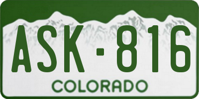 CO license plate ASK816